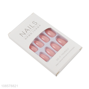 Hot sale 24pcs pink nail tips fake nails for women