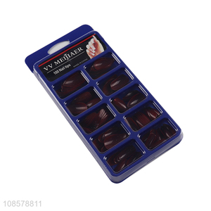 China imports 100pcs wine red nail tips fake nails