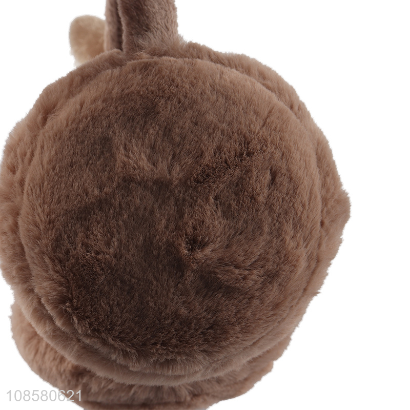 Wholesale cute antler earmuff plush faux fur earmuffs