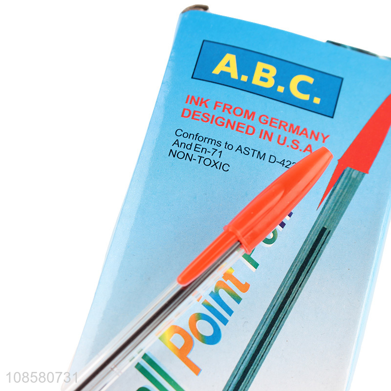 Factory wholesale 50pcs plastic ballpoint pens office school stationery