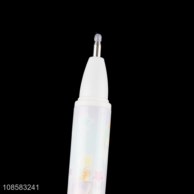 Recent design cute gel ink pen with pompom for student