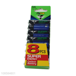 High quality 8 pieces 1.5V AA carbon-zinc batteries