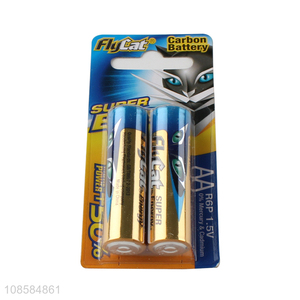 China imports 2 pieces 1.5V AA carbon-zinc batteries