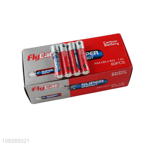 Good quality 4 pieces 1.5V AAA carbon-zinc batteries