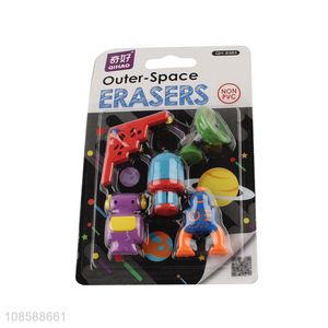 Wholesale from china cartoon outer-space eraser set for stationery