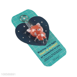 Good quality cute cartoon fox <em>key</em> <em>chain</em> with light small gift