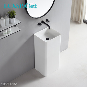 Wholesale modern simple artificial stone bathroom pedestal sink