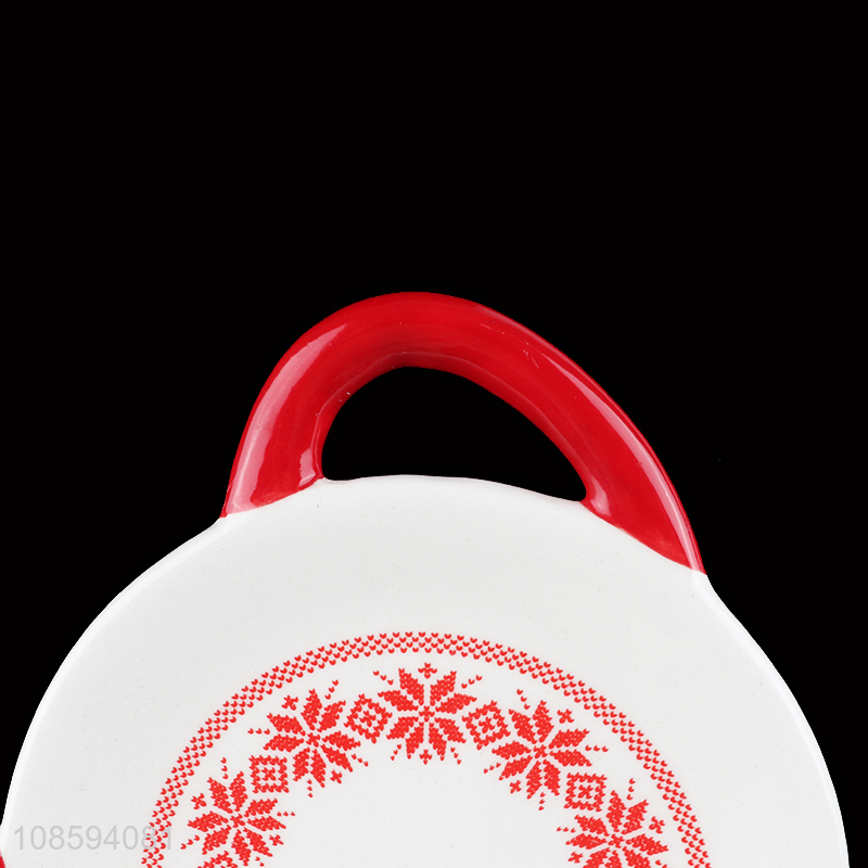 Wholesale creative teapot shaped ceramic plate Christmas plate