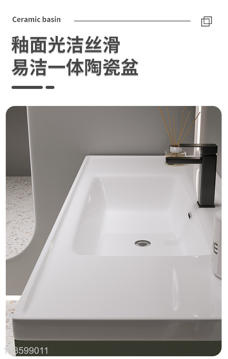 Hot selling wall mounted bathroom vanity ceramic basin with storage cabinet