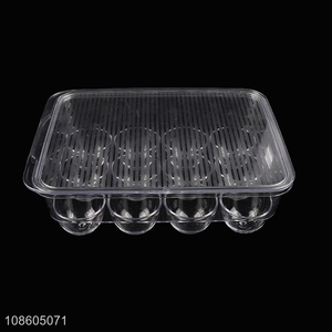 Wholesale 12 egg holder plastic egg storage container with lid