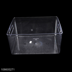 Factory supply transparent plastic storage organizer bin for freezer