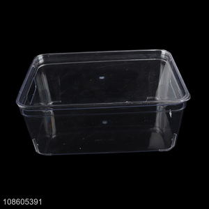 Factory wholesale plastic kitchen organizer bin with lid & handles