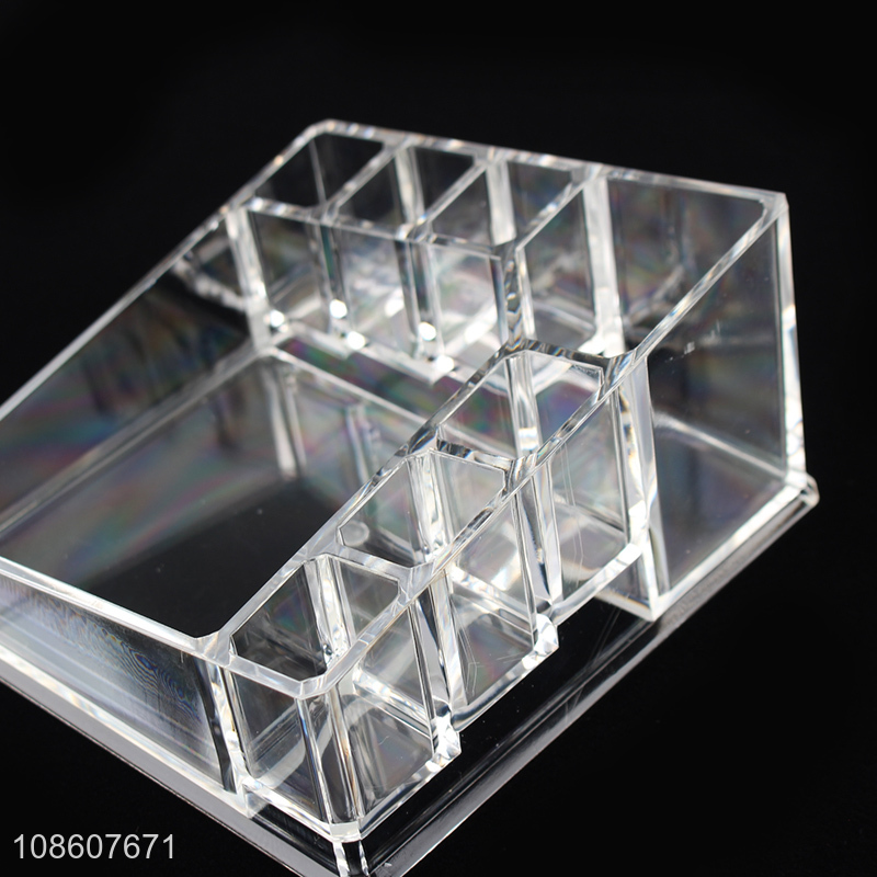 Good quality clear acrylic makeup organizer tray for bathroom vanity