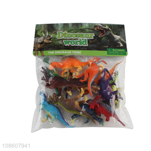 Factory wholesale 12pcs 4 inch solid pvc dinosaur model toys