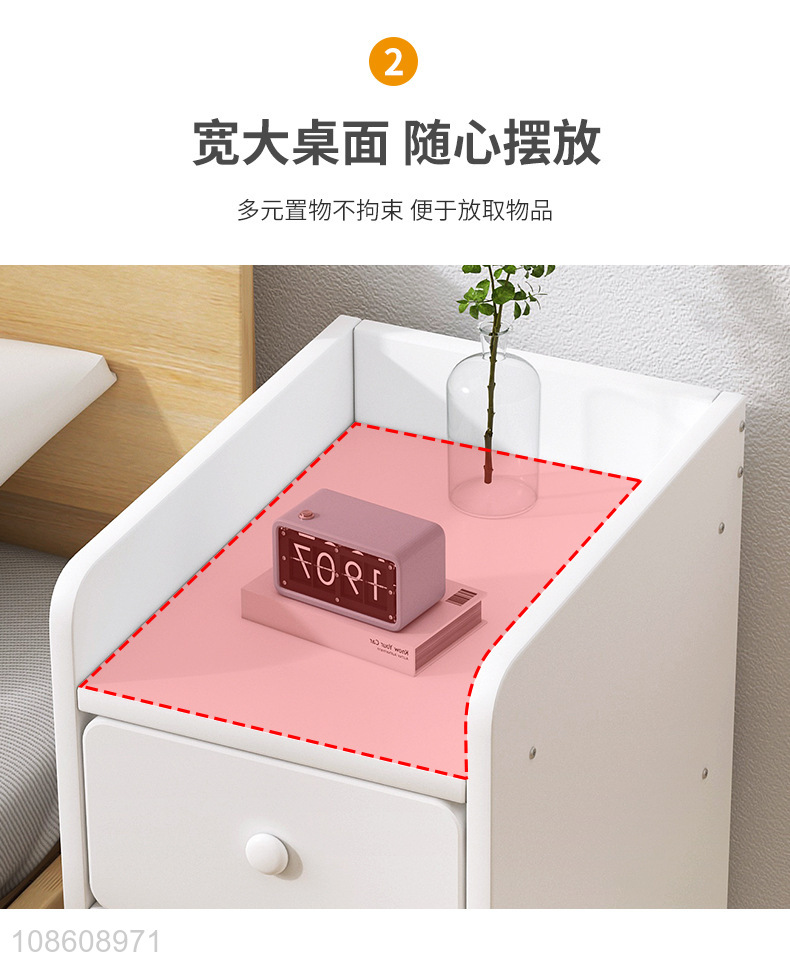 Hot selling narrow small storage cabinet bedside table wholesale