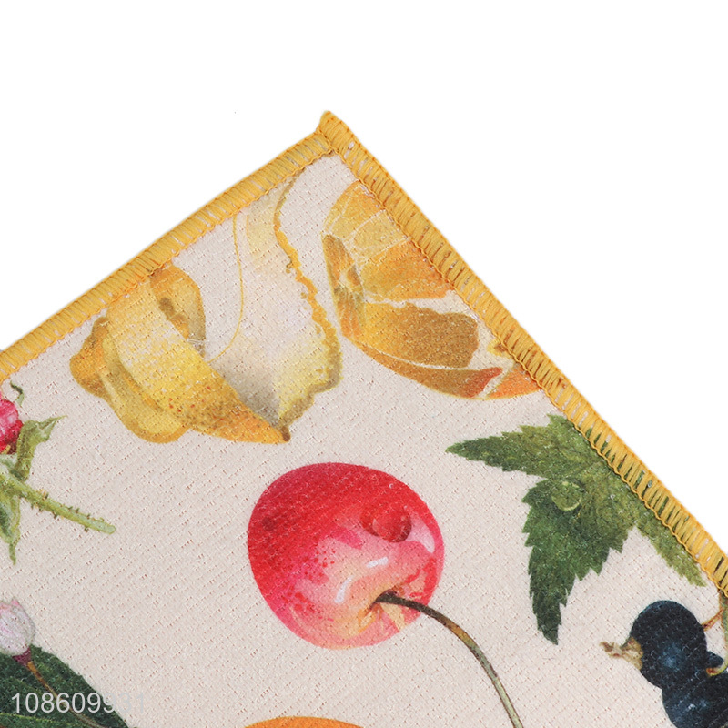 Wholesale 2pcs fruit printed microfiber super absorbent cleaning cloths