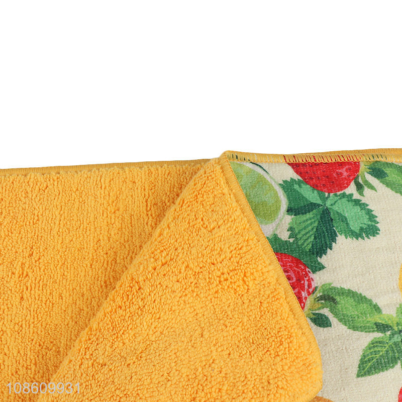 Wholesale 2pcs fruit printed microfiber super absorbent cleaning cloths