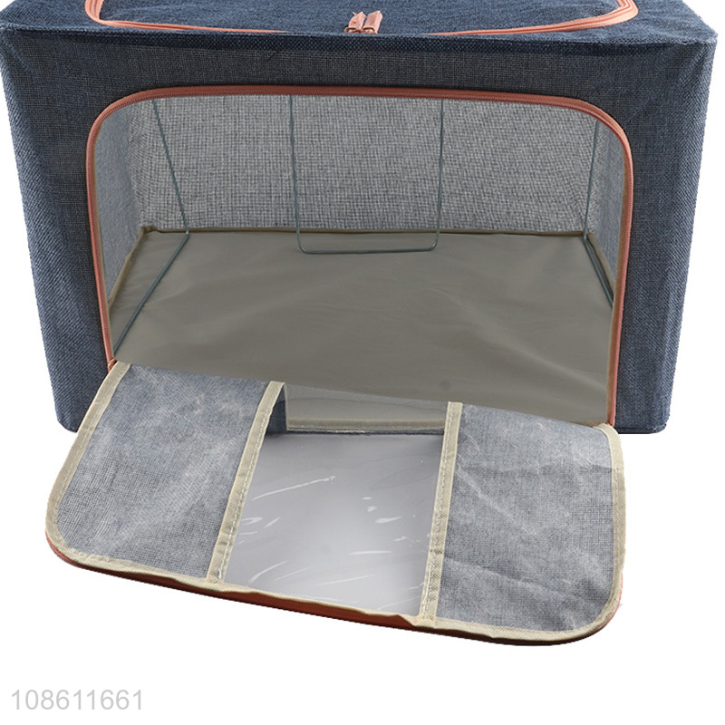 Factory price large capacity folding storage box for clothes and bedding