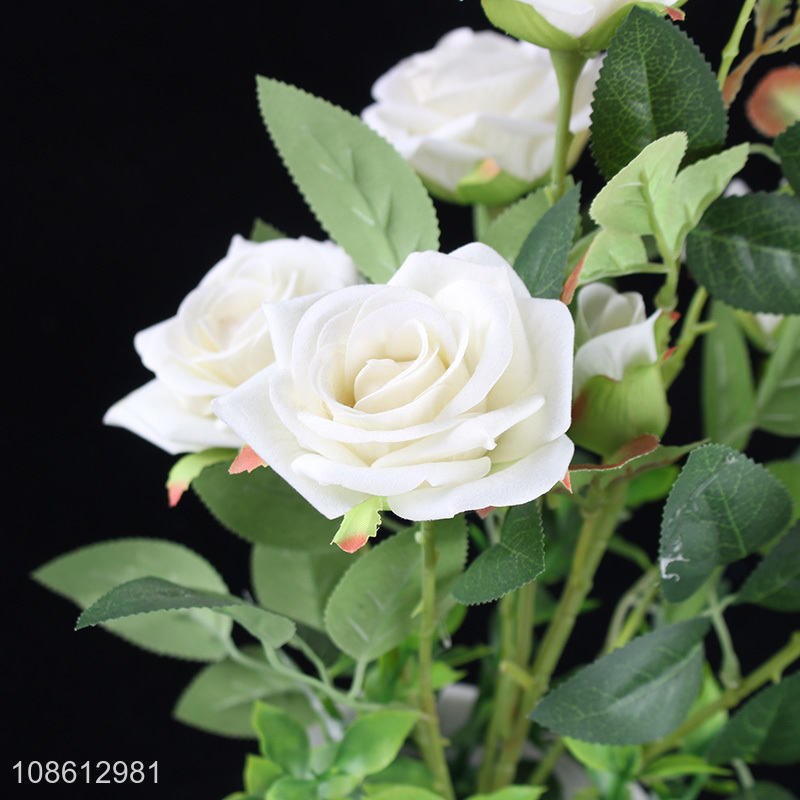 Latest products 6heads cloth artificial rose flower fake bonsai