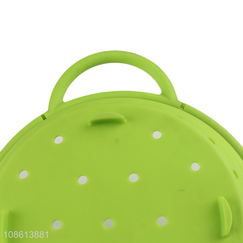 Wholesale double ears collapsible vegetable fruit drain basket colander