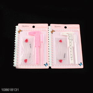 Hot sale plastic eyebrow tool set with sliding gauge vernier caliper