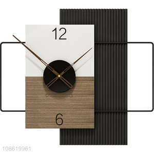 New products modern large metal wall clock for living room kitchen