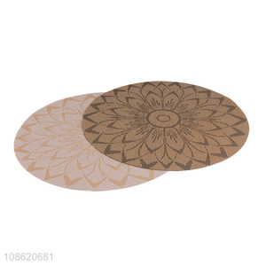 Hot product round braided textilene placemats coffee table mats