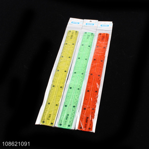 Top sale multicolor plastic school stationery straightedge ruler