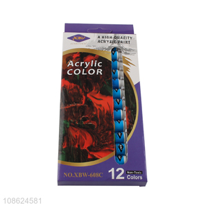 Good price 12 tubes non-toxic acrylic paints for beginners