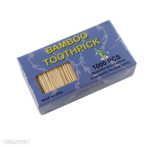 Wholesale 1000pcs natural disposable double-pointed bamboo toothpicks