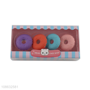 Low price 4pcs school students stationery eraser set wholesale