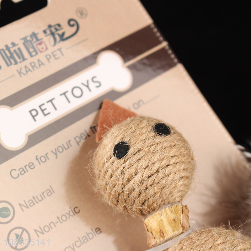 Hot sale eco-friendly interactive toy cat doy jute rope toy