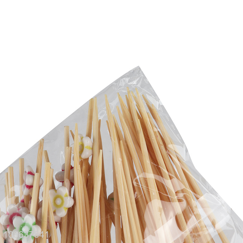 Wholesale 50pcs bamboo cocktail picks fruit picks cake picks