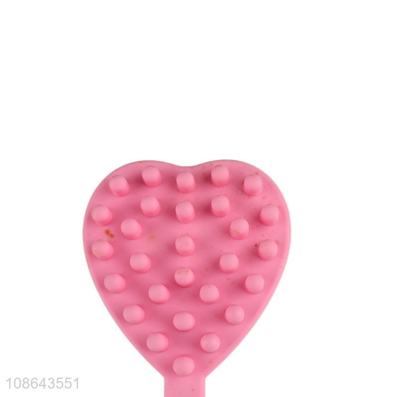 Factory price silicone heart shape bath brush massage brush for sale