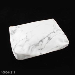 Hot selling stylish waterproof marble pattern pu leather cosmetic bag