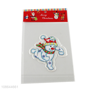 Top selling snowman pattern christmas window sticker for decoration