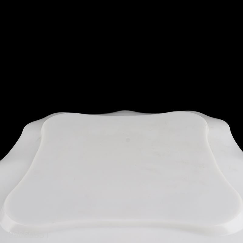 Low price square tempered glass dinner plate opal glass dishes