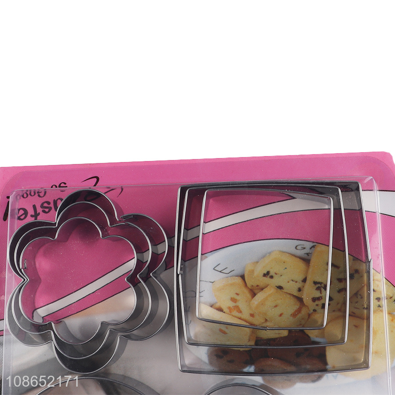 Factory supply 12pcs stainless steel cookies mould cookies cutter