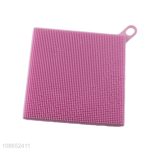 Wholesale double sided square silicone dishwashing brush for kitchen