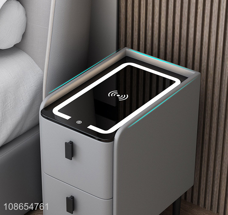 Online wholesale multicolor smart nightstand bedside table for bedroom