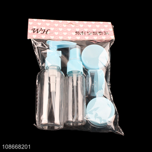 Hot items 5pcs plastic portable bottle travel kit for sale