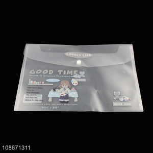 New product clear pp material file bag document bag for office school