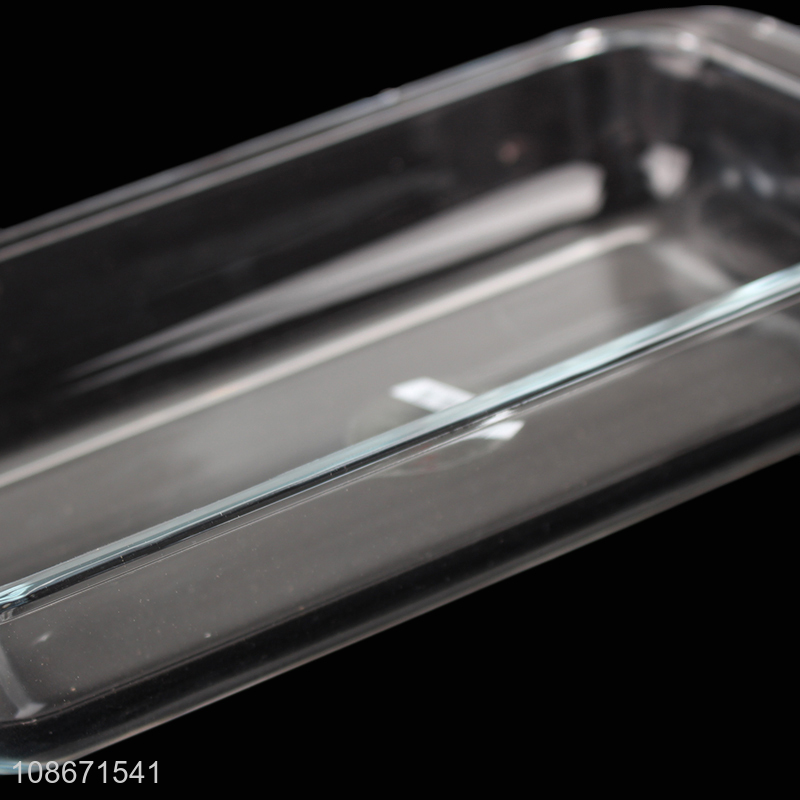 Good quality clear high borosilicate glass baking pan for oven