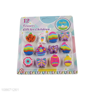 Hot selling cute Easter themed erasers kids children stationery