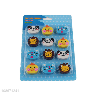 Good quality cute cartoon animal shape erasers kids stationery