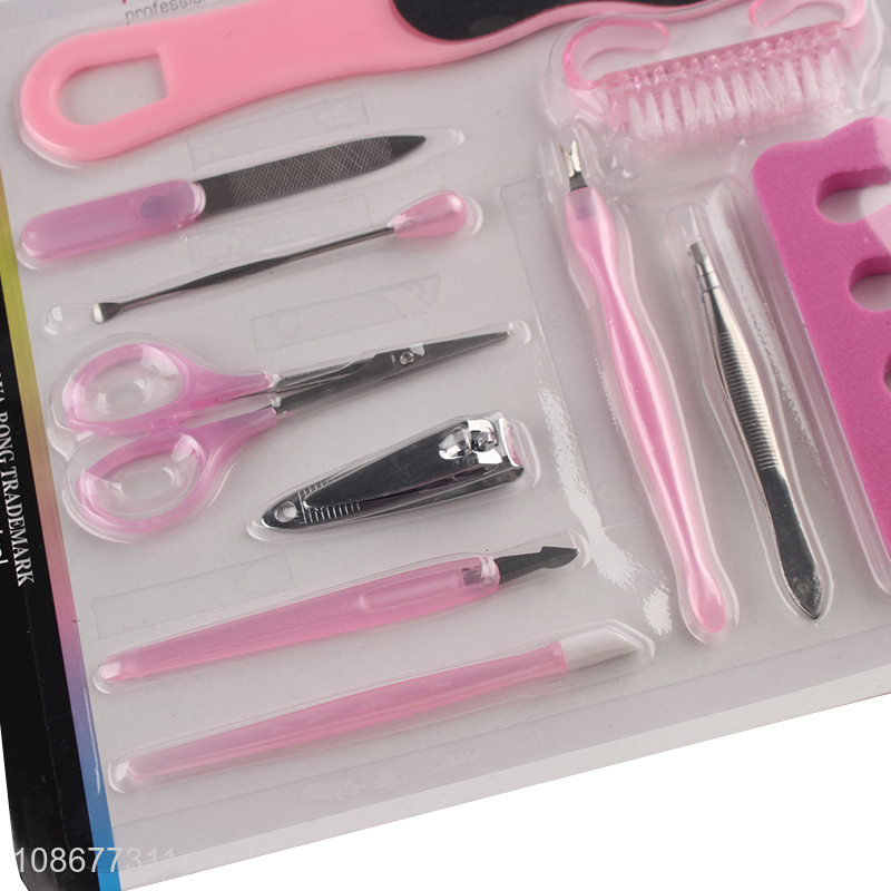 Good quality 11pcs beauty manicure pedicure set nail supplies kit