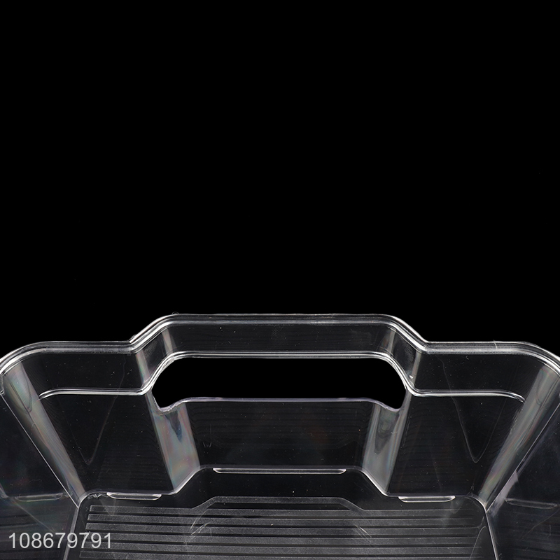 Wholesale clear refrigerator organizer bin food storage box with handle