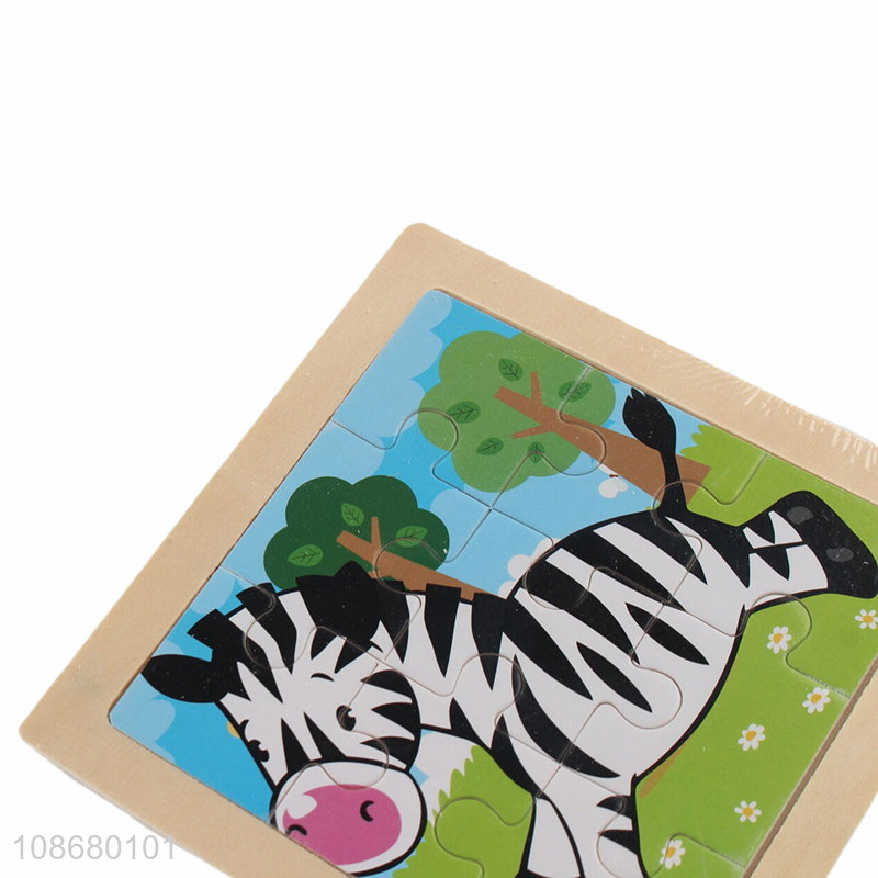 Online wholesale cartoon zebra puzzle toy wooden early learning toy