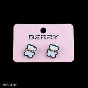 Online wholesale cute bear tiny stud earrings for women girls teens