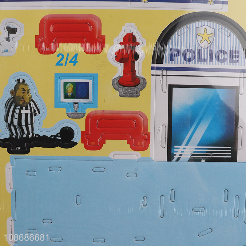 Wholesale 46 pieces 3D police station puzzle for boys girls